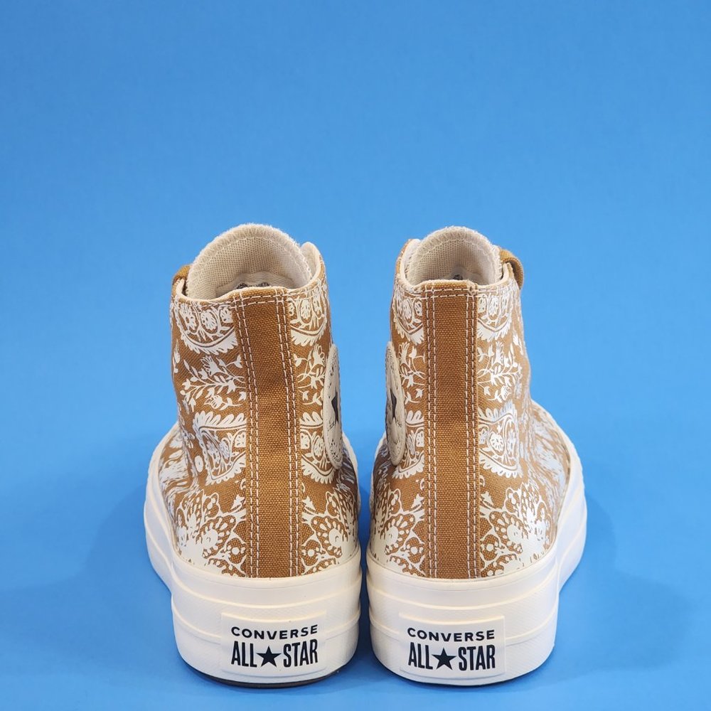 Converse CTAS Hi Lift Fall Florals Wheat Women's Platform Sneakers 572541C NWT - Picture 5 of 6